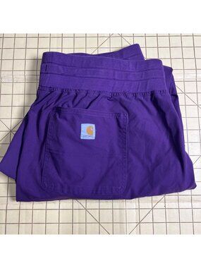 Carhartt women’s Purple Jogger Pants XL Recycled Polyester Drawstring Waist Elas